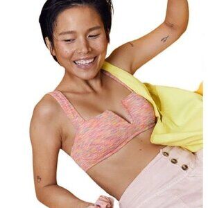 NWT Aerie V Neck Bandeau Space Dye Bikini Top